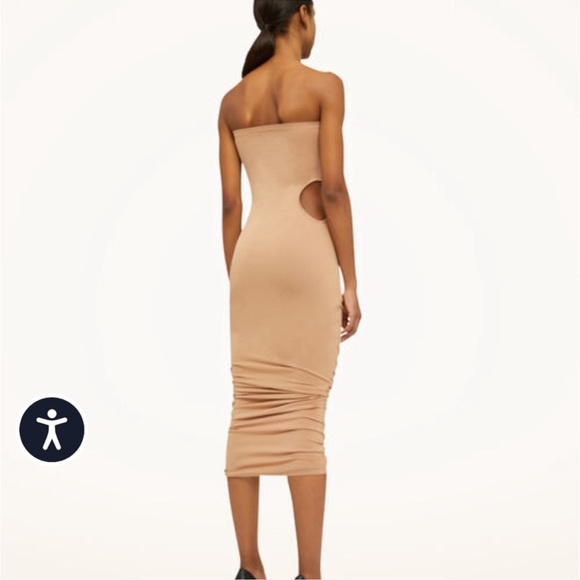 Wolford Fatal Cut Strapless Nude Midi Dress - Picture 2 of 14